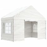 Gazebo con Tetto Bianco 4,08x2,23x3,22 m in Polietilene