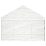 Gazebo con Tetto Bianco 4,08x2,23x3,22 m in Polietilene