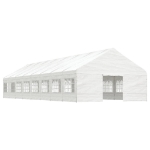 Gazebo con Tetto Bianco 17,84x5,88x3,75 m in Polietilene