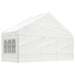 Gazebo con Tetto Bianco 17,84x5,88x3,75 m in Polietilene