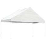 Gazebo con Tetto Bianco 13,38x5,88x3,75 m in Polietilene