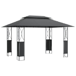 Gazebo con Tetto Antracite 400x300x270 cm Acciaio