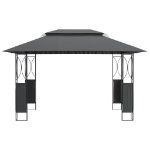 Gazebo con Tetto Antracite 400x300x270 cm Acciaio