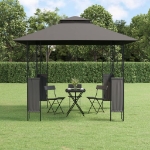 Gazebo con Tetto Antracite 300x300x270 cm Acciaio