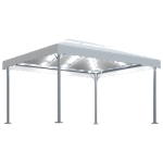 Gazebo con Stringa di Luci LED 400x300 cm Crema in Alluminio