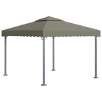 Gazebo con Stringa di Luci LED 300x300cm Grigio Talpa Alluminio