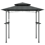 Gazebo Barbecue Ripiani Laterali Antracite 240x150x243 Acciaio