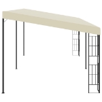 Gazebo a Parete 3x6 m Crema in Tessuto