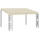 Gazebo a Parete 3x4 m Crema in Tessuto