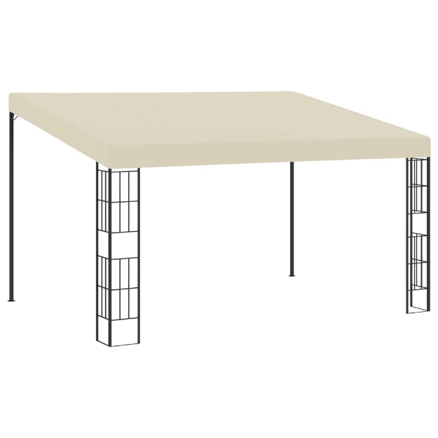 Gazebo a Parete 3x4 m Crema in Tessuto