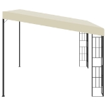 Gazebo a Parete 3x4 m Crema in Tessuto