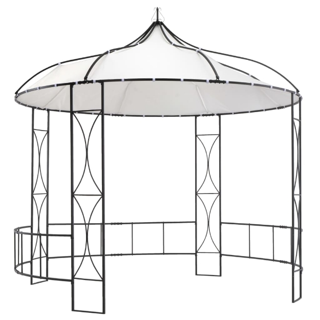 Gazebo 300x290 cm Bianco Rotondo