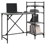 Scrivania per Computer con Scaffali Grigio Sonoma 120x47x109 cm