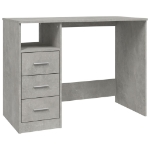 Scrivania Cassetti Grigio Cemento 102x50x76cm Legno Multistrato