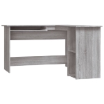 Scrivania Angolare Grigio Sonoma 120x140x75cm Legno Multistrato