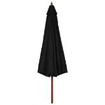 Ombrellone da Esterni con Palo in Legno 330 cm Nero