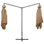 Ombrellone Doppio con Palo in Acciaio 250x250 cm Grigio Talpa