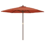 Ombrellone da Giardino con Palo in Legno Terracotta 299x240 cm