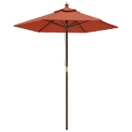 Ombrellone da Giardino con Palo in Legno Terracotta 196x231 cm