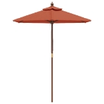 Ombrellone da Giardino con Palo in Legno Terracotta 196x231 cm