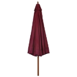 Ombrellone da Esterni con Palo in Legno 330 cm Rosso Borgogna