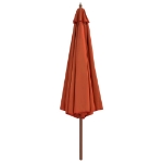 Ombrellone da Esterni con Palo in Legno 350 cm Terracotta