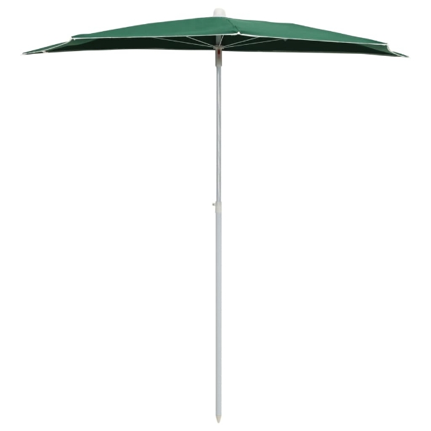 Ombrellone Semicircolare da Giardino con Palo 180x90 cm Verde