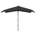 Ombrellone da Giardino con Palo in Legno Nero 300x300x273 cm