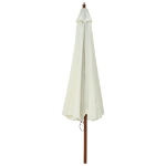 Ombrellone da Esterni con Palo in Legno 330 cm Bianco Sabbia