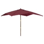 Ombrellone da Giardino Palo Legno Rosso Bordeaux 300x300x273 cm