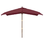 Ombrellone da Giardino Palo Legno Rosso Bordeaux 300x300x273 cm