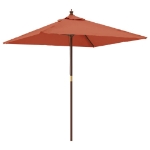 Ombrellone Giardino con Palo in Legno Terracotta 198x198x231 cm