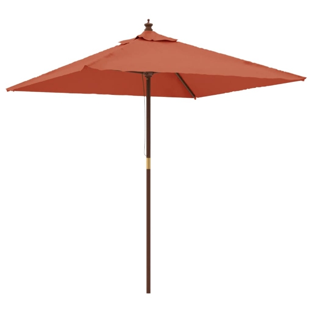 Ombrellone Giardino con Palo in Legno Terracotta 198x198x231 cm