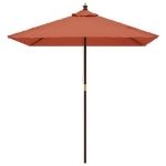 Ombrellone Giardino con Palo in Legno Terracotta 198x198x231 cm