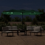 Ombrellone a Doppia Testa con LED Verde 449x245 cm