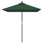 Ombrellone da Giardino con Palo in Legno Verde 198x198x231 cm