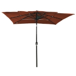 Ombrellone a 3 Livelli Palo in Alluminio Terracotta 2,5x2,5 m