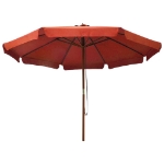 Ombrellone da Esterni con Palo in Legno 330 cm Terracotta