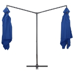 Ombrellone Doppio con Palo in Acciaio 250x250 cm Azzurro