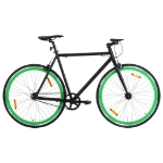 Bicicletta a Scatto Fisso Nera e Verde 700c 59 cm