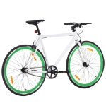 Bicicletta a Scatto Fisso Bianca e Verde 700c 55 cm