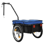 Rimorchio Bici/Carrello Manuale 155x60x83 cm in Acciaio Blu