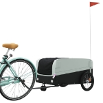 Rimorchio da Bici Nero e Grigio 45 kg in Ferro