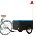 Rimorchio da Bici Nero e Blu 45 kg in Ferro