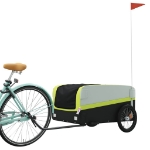 Rimorchio da Bici Nero e Verde 45 kg in Ferro