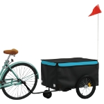 Rimorchio da Bici Nero e Blu 30 kg in Ferro