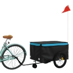 Rimorchio da Bici Nero e Blu 45 kg in Ferro