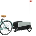 Rimorchio da Bici Nero e Grigio 45 kg in Ferro