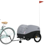 Rimorchio da Bici Nero e Grigio 45 kg in Ferro