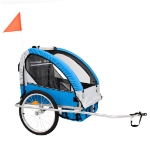 Rimorchio per Bici e Passeggino 2 in 1 Blu e Grigio